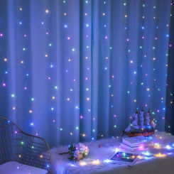 8 Modes LED Curtain String Fairy Lights New Year Holiday Garland Lamp for Christmas Decoration Party Wedding Navidad Decoración