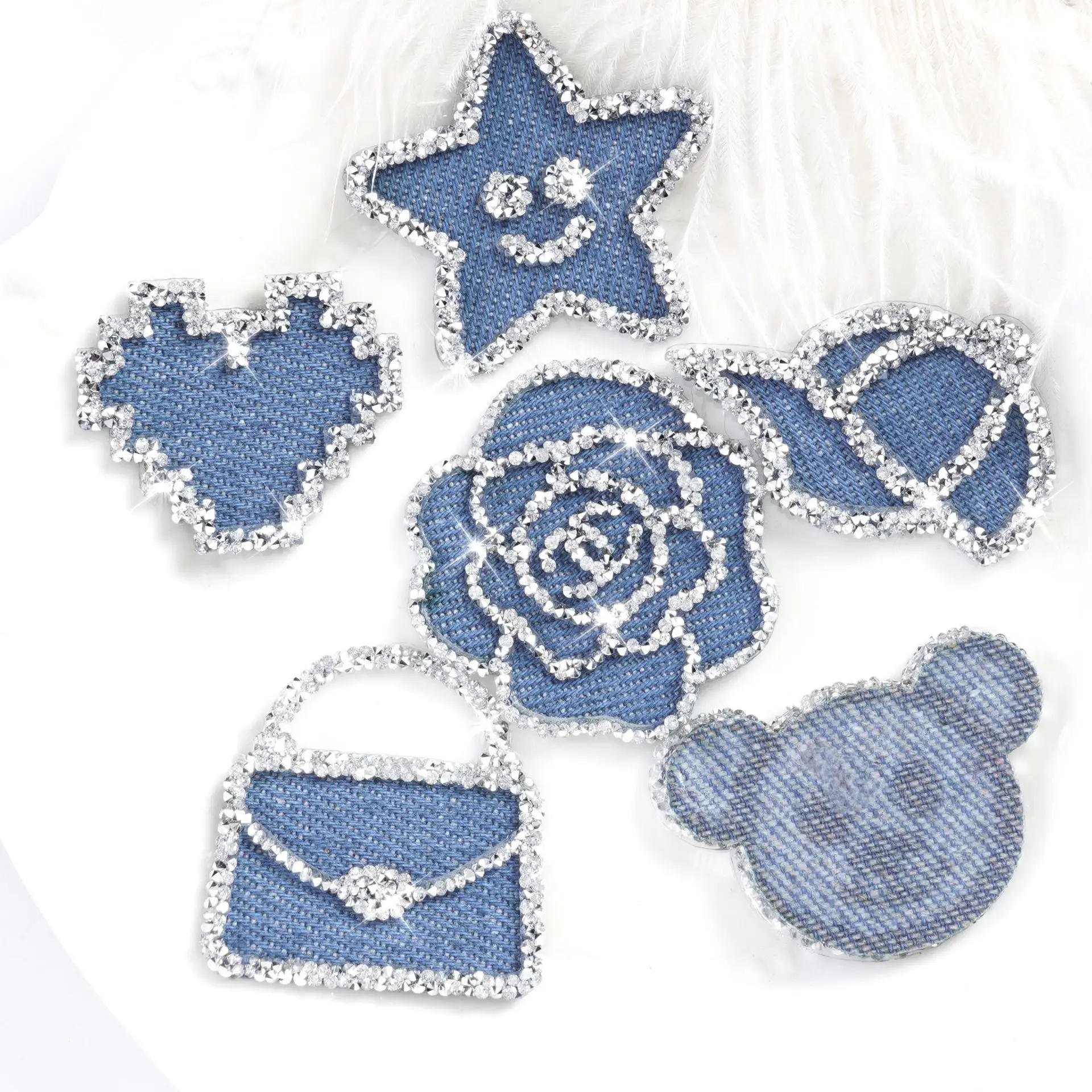 Description Picture 5 of item1PC Rhinestone Hotfix Appliques Patches Clothing Repair Cowboy Decor Iron on Patches Glitter Patches for Jeans Bags Hat