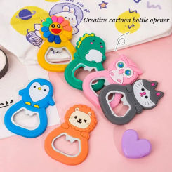 Silicone Stainless Steel Bottle Opener Cartoon Multifunction Beer Fridge Openers Kitchen Tools An Be Fridge Magnet 아이디어 주방용품