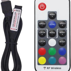 17-Key RF Wireless LED Dimmer Remote Control Mini USB Controller