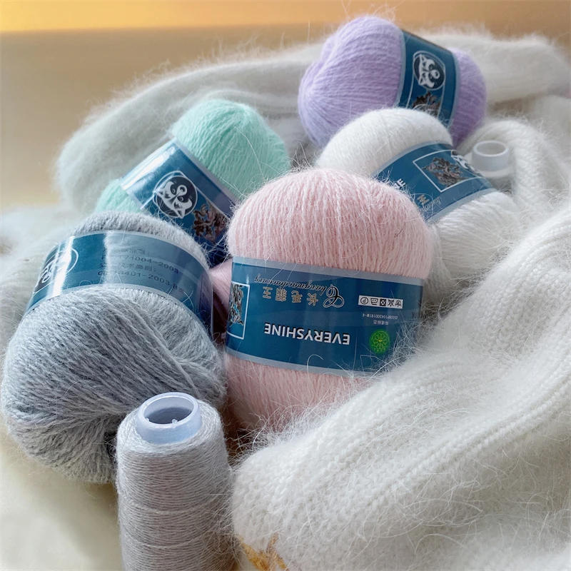 Description Picture 6 of item50+20g Long Plush Mink Cashmere Yarn Soft Anti-pilling Wool Crochet Yarns Fine Crochet Knitting Yarn 1 Skein 340 M 70g Diy Knit