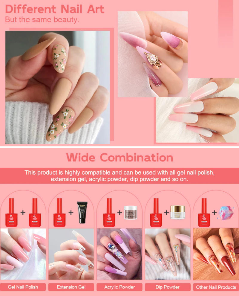 Description Picture 4 of item4pcs 15ml Blooming Gel & Matte Top Coat & Glossy Top Coat & Rubber Base Gel Soak Off Gel Nail Polish for Salon Nail Art Design