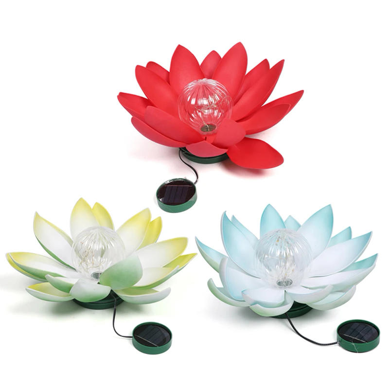 Description Picture 4 of itemSolar Floating Lotus Shape Water Surface Lantern Solar Artificial Floating Lotus Night Lamp Garden Pool Pond Fountain Decor