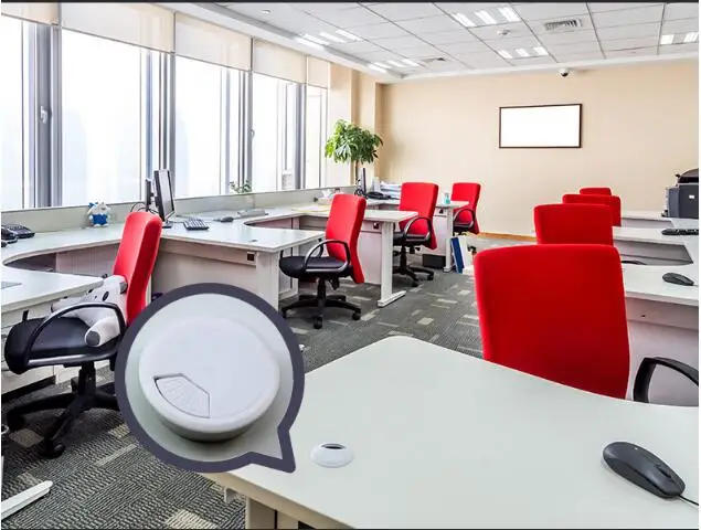 Description Picture 3 of item2pcs 50/53/60/80mm Desk Wire Hole Cover ABS Plastic Round Cable Box Computer Thread Hole Table Line Hole Cover Decorative