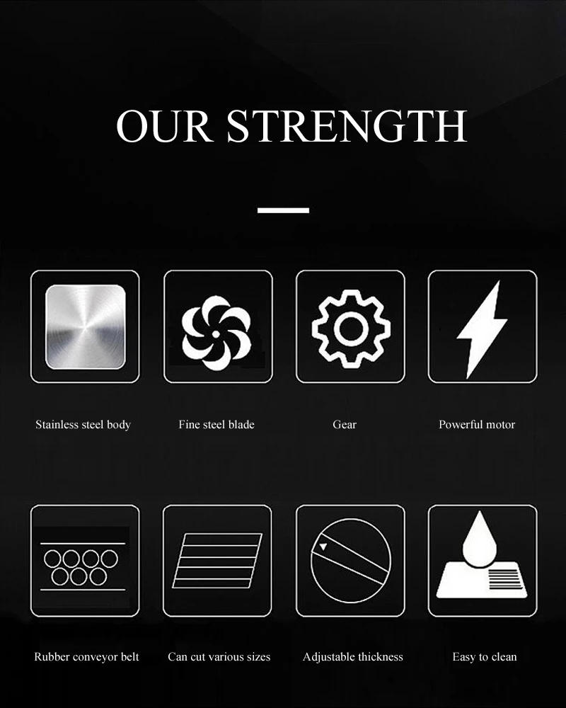 Description Picture 4 of itemElectric Vegetable Cutting Machine For Restaurant Hotel Kitchen Stainless Steel Food Chopping Machine Fruit Shred Machine