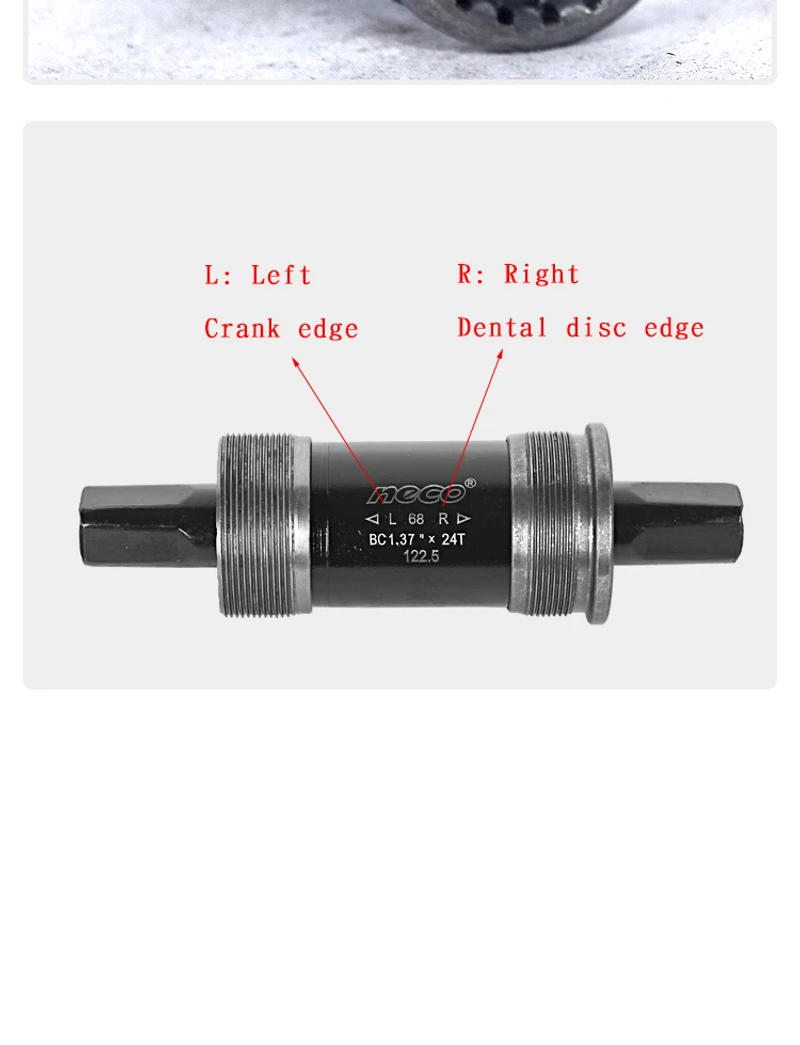Description Picture 6 of itemNeco Bike Bottom Bracket Square Hole 68mm Bike Bottom Bracket Axis BB MTB Bottom Bracket 110.5 113 115 118 120 121.5 122.5 124.5