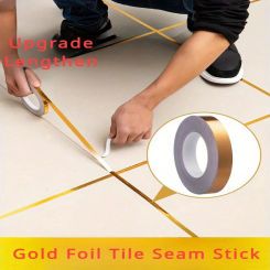 Golden Tape Ceramic Tile Floor Tile Seam Sealing Strip Ceiling Plaster Line Beauty Edge Line Self-adhesive Cabinet Door Closet