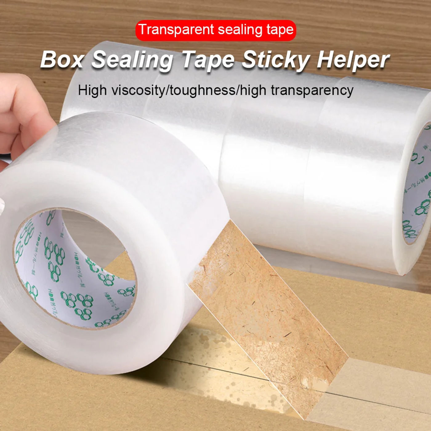 Description Picture 2 of itemTransparent Sealing Tape White High Viscosity Packaging Express Logistics Workshop Home Strong Home Office