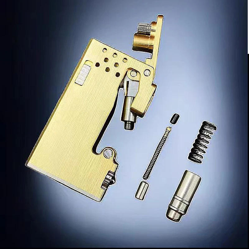 Description Picture 4 of itemVintage Brass Liquid Oil Lighter for Men Steam Punk Mechanical Gear Linkage Automatic Ejection Gasoline Lighter Handmade Gift