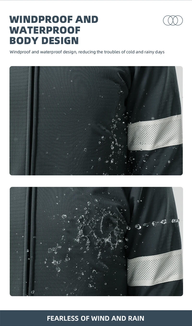 Description Picture 6 of itemYKYW Winter -5° 10° Pro Thermal Fleece Jacket Windproof Waterproof Long Sleeve Cycling Jersey Men Sports Bicycle Clothes Ciclism