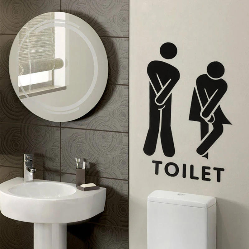Description Picture 5 of item1PC French Wall Stickers - Funny Toilet Entrance Sign Sticker for France Home Restaurant Toilette Decor