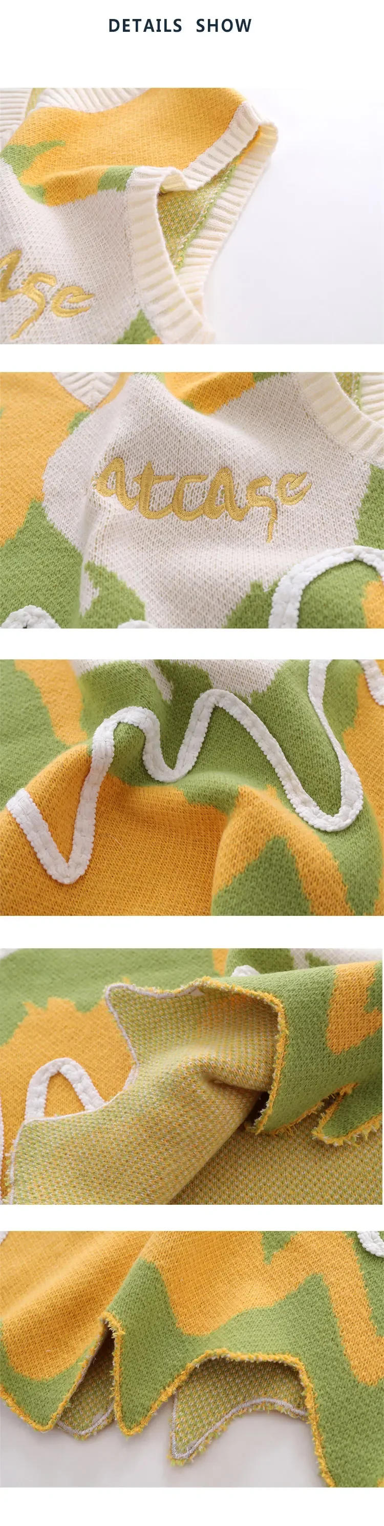 Description Picture 6 of itemAutumn Y2k Sweater Vest Men Women Harajuku Colorblock Sleeveless Sweater Harajuku Casual Loose Jumpers Spring Tops Streetwear