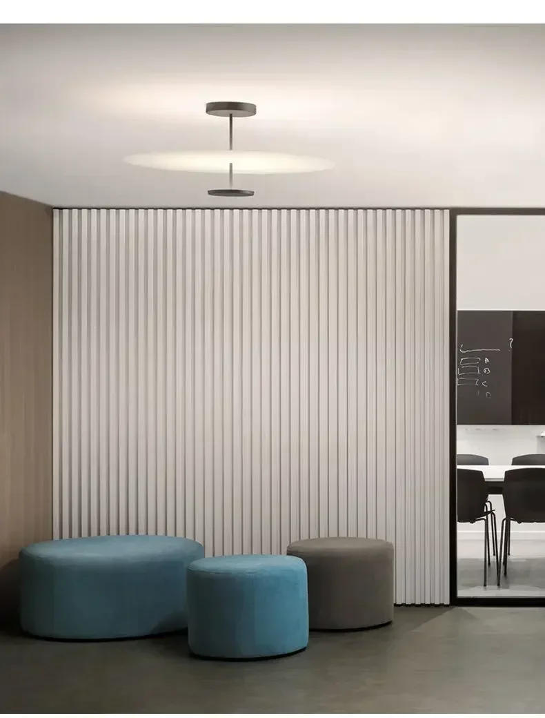 Description Picture 6 of itemNordic Minimalist Round Chandeliers Acrylic Black for Bedroom Track Bar Salon Pendant Lights Home Decor Indoor Lighting Fixture