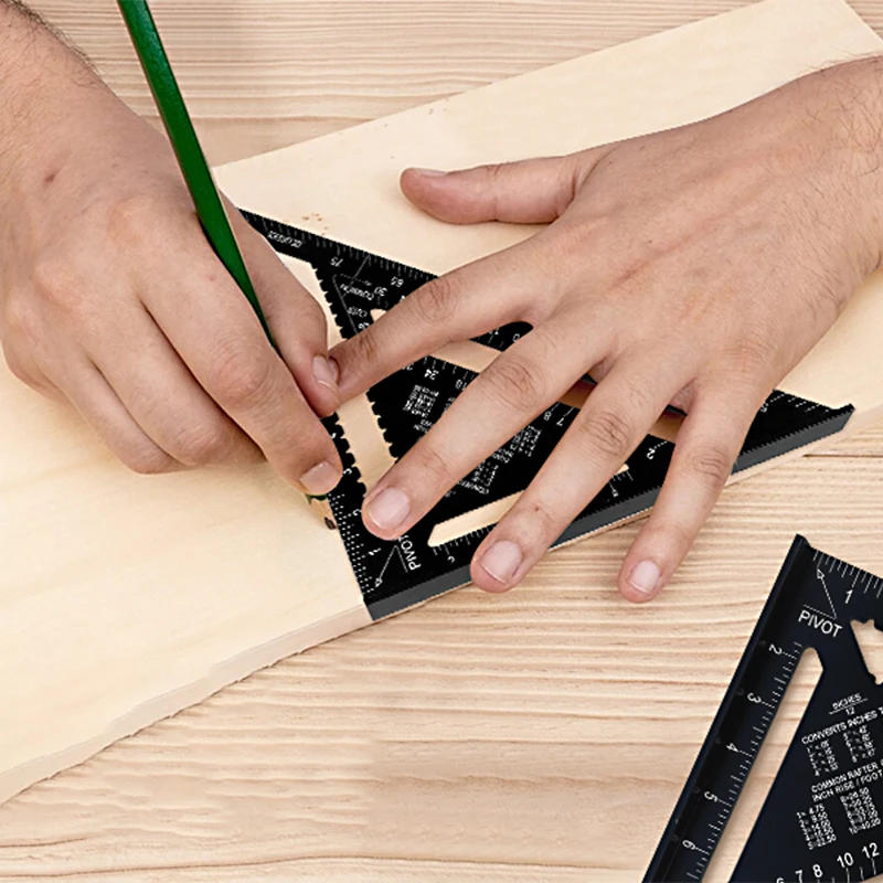 Description Picture 3 of itemWoodworking Aluminum Alloy Triangle Gauges Measuring Gauging Tools High Precision Marker Angle Ruler 7/12inch Metric and Imperia