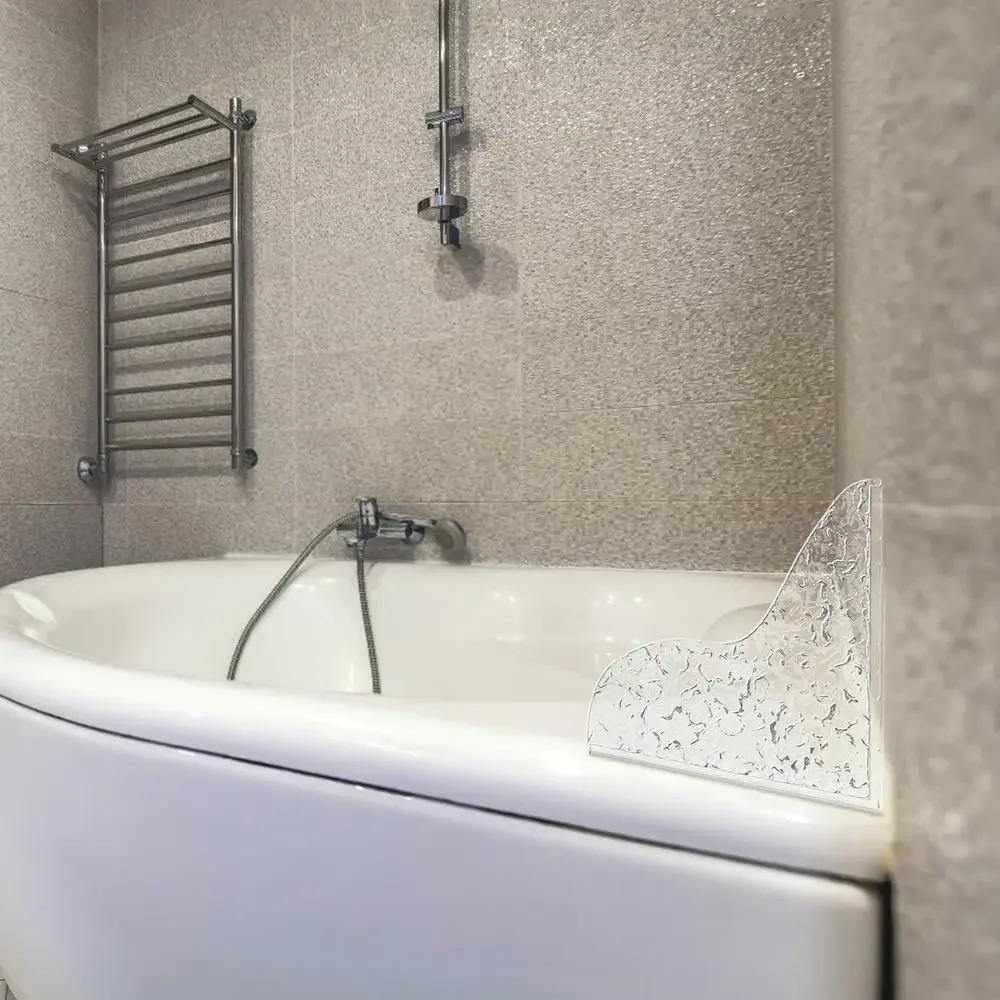 Description Picture 3 of itemGuard Shower Guards Bathtub Water Corner Bath Tub Shield Screen Acrylic Splashing Bathroom Door Curtain Clear Barrier Sink 2Pcs