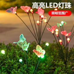 D2 Outdoor Solar Garden Lights Powered Firefly Lights Solar Outdoor Lamp Waterproof Garden Decor Home Lawn Lights for Decoration