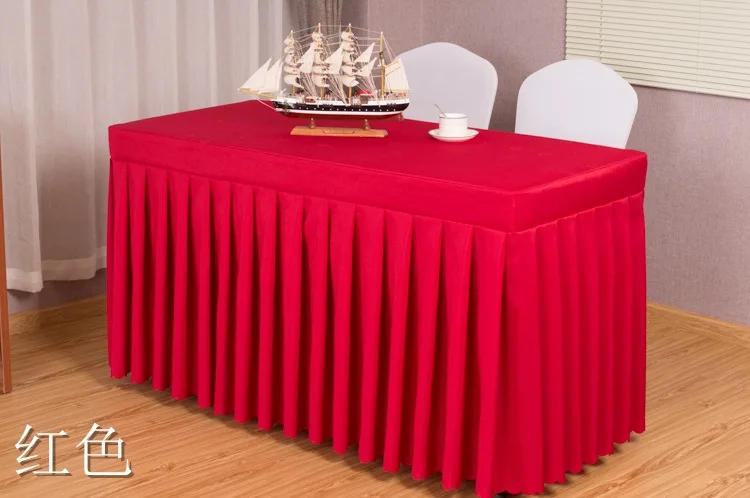 Description Picture 6 of itemBig Skirt Solid Color Rectangular Tablecloths Multi-color Large Skirt Tablecloth Dust Anti Slip Table Cover With folds