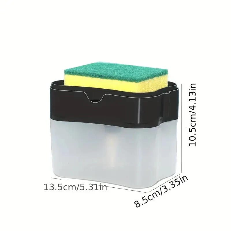 Description Picture 2 of itemAutomatic Soap Dispenser Sponge Holder Press Bottle Liquid Dishwashing Cleaning Tool with Sponge Wipe Combo Kitchen Sink Use