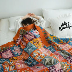 100% Cotton blanket and throws Towel quilt double single boho decor for bed sofa cover nap summer cool sheet car travel blanket