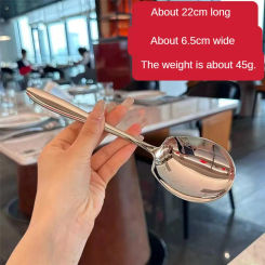 Thicken Kitchen Dinner Dish Soup Rice Western Restaurant Bar Public Spoon Large Stainless Steel Round Head Buffet Serving Spoon