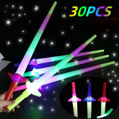 Plastic Light Up Adjustable Toy Sword Wand Toy Flashing Led Section Telescopic Glow Stick Party Supplies Glow Gift Kid Toy Party