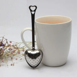 Heart Shaped Stainless Steel Tea Infuser Spoon Strainer High Temperature Resistance Environmental Protection Coating