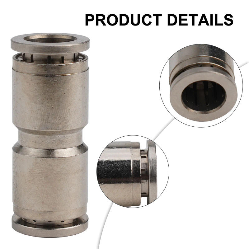Description Picture 3 of item1pcs Pneumatic Connector Air Tube Nickel Plated Brass Fitting Hose Connector Compressor Accessories Quick Release Fitting Tools