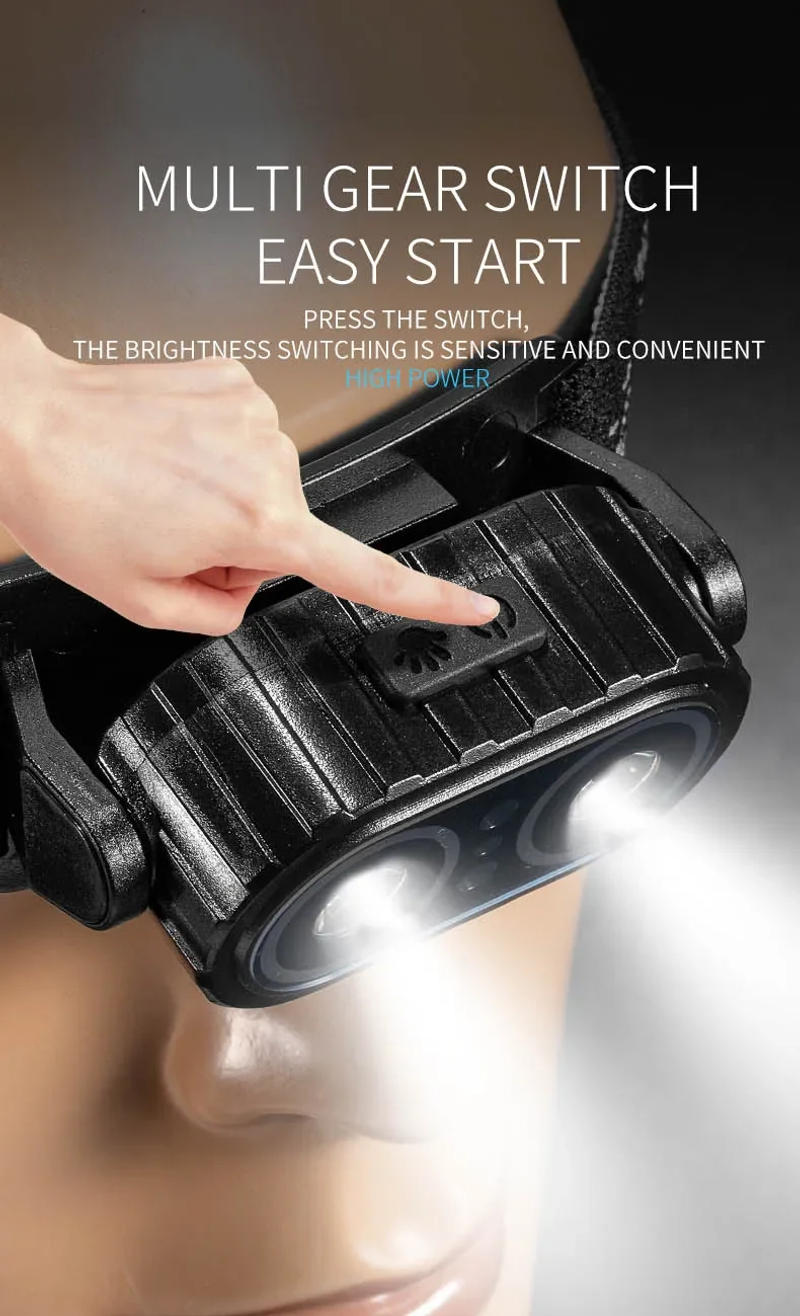 Description Picture 4 of itemLED Headlamp Sensor Headlight Flashlight USB Rechargeable Outdoor Head Lamp Torch Work Lamp