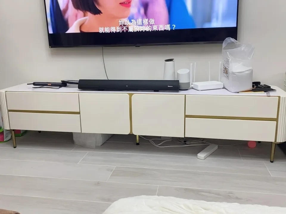 Description Picture 3 of itemNordic Slate TV Stands Modern Living Room Furniture Home Light Luxury TV Cabinet Simple Storage Cabinet Coffee Table Combination