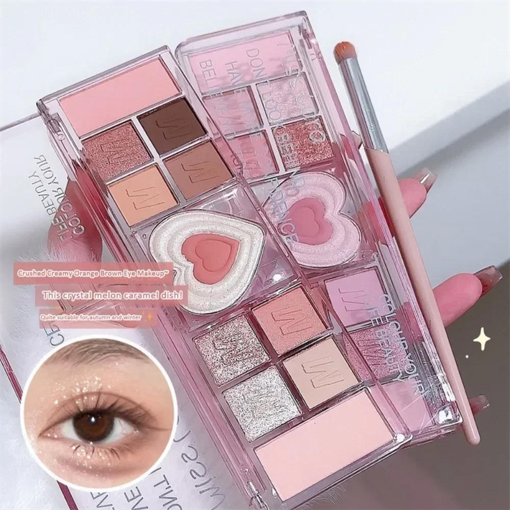 Description Picture 5 of item12Colors Love Heart Pink Eyeshadow Palette Natural Cool Tone Low Saturation Matte Eye Shadow Pallet Brown Korean Makeup Cosmetic