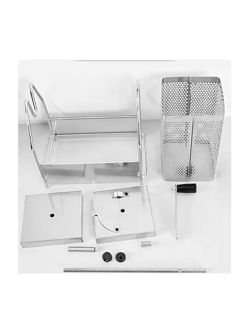 Description Picture 5 of item1pc Coffee Bean Roaster Hand Crank Open Flame Stainless Steel Rotary Cage Home Raw Bean Roasters No Heat Source