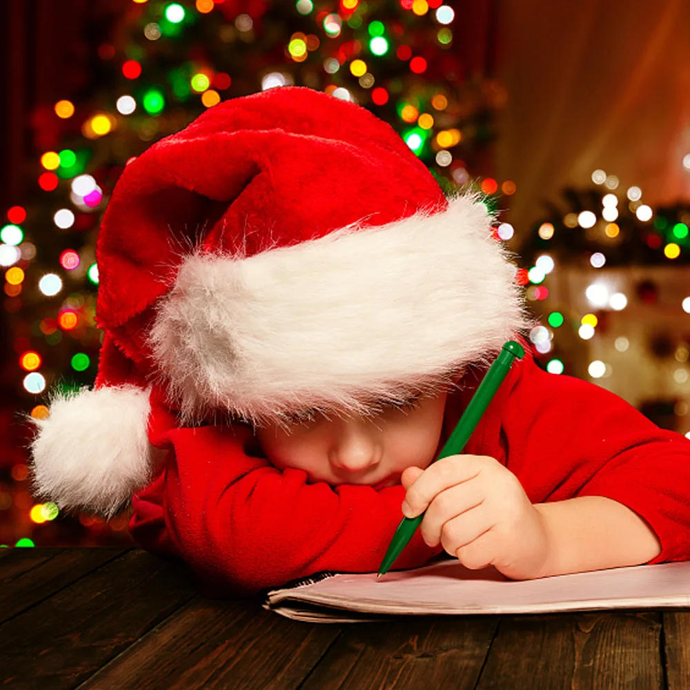 Description Picture 5 of item2024 Plush Christmas Hat for Adult Kids Thickened Warm Santa Claus Red Xmas Hats Cap Merry Christmas New Year Party Decoration