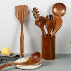 Walnut Wood Tableware Spoon Rice Colander Soup Skimmer Cooking Soup Spoons Scoop Kitchen Wooden Cooking Utensils