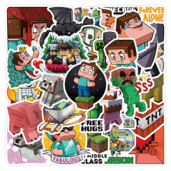 50pcs Cartoon Game Minecraft Graffiti Kawaii Stickers Suitcase Laptop Waterproof Sticker For Kids Toy Decoration Supplies