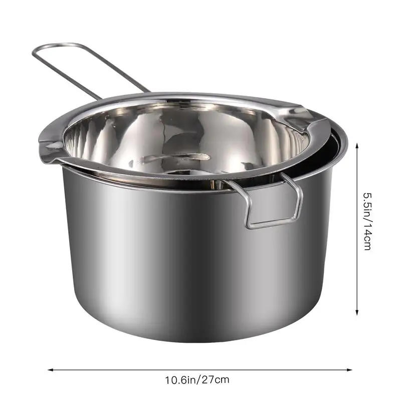 Description Picture 3 of itemDouble Boiler Pot Stainless Steel Chocolate Pot Nice Chic Fine Safe Wax Melting Pot Cheese Melting Pot Chocolate Melting Pot