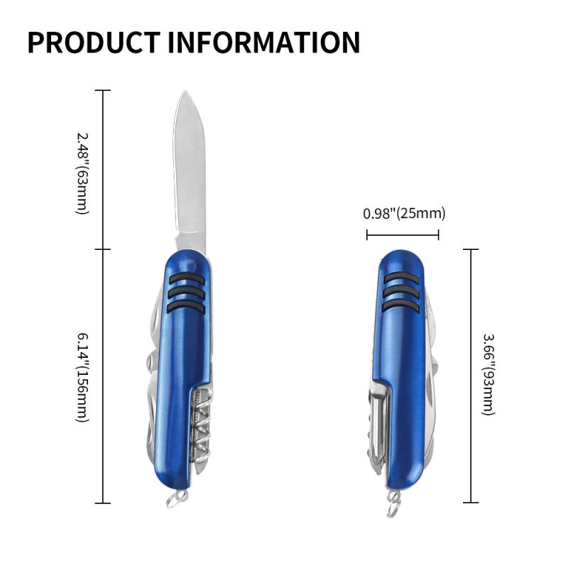 Description Picture 3 of itemMultifunctional Swiss Folding Pocket Knife Keychain Portable Multitool Scissors Box Opener Outdoor Camping Hiking Hunting Knife