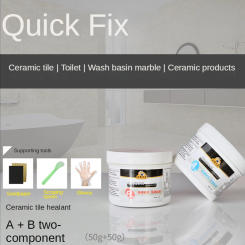 Home tile repair agent marble bathtub washbasin toilet wall floor gap two-component 50g + 50g ceramic repair