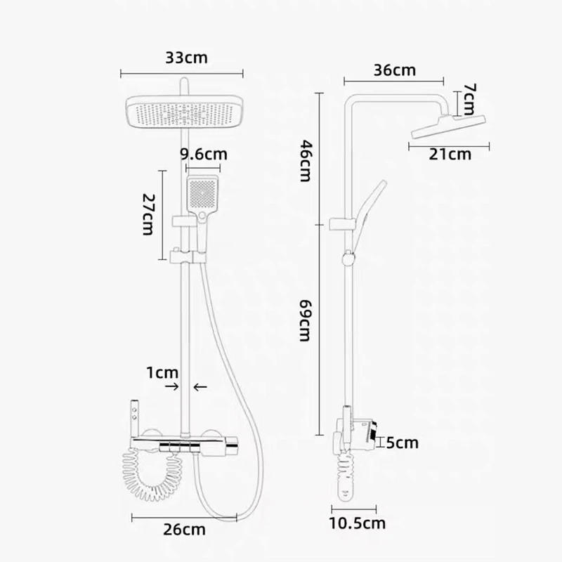 Description Picture 5 of itemAluminium Alloy Gray Bathroom Shower Set LCD Digital Display Smart Tech System Shower Bidet 4 Function Shower Wall