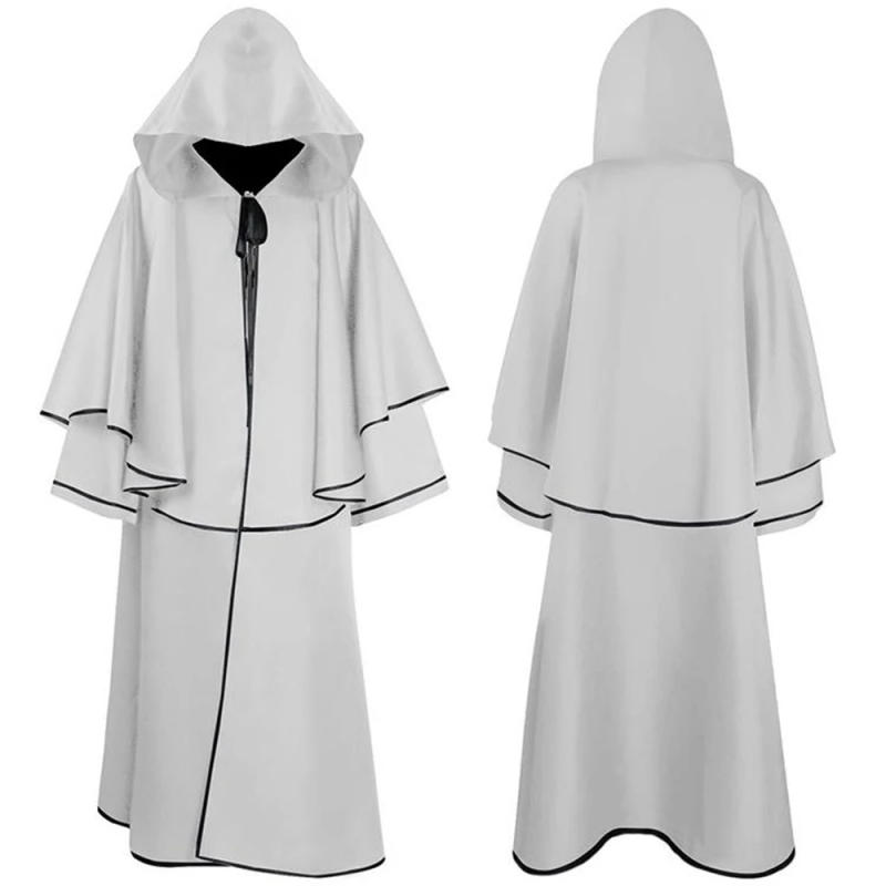 Description Picture 6 of itemWizard Hooded Cosplay Demon Medieval Robe Cloak Suit Carnival Slayer Gothic Zipper Cosplay Men Women Loose Long Sleeve Monk
