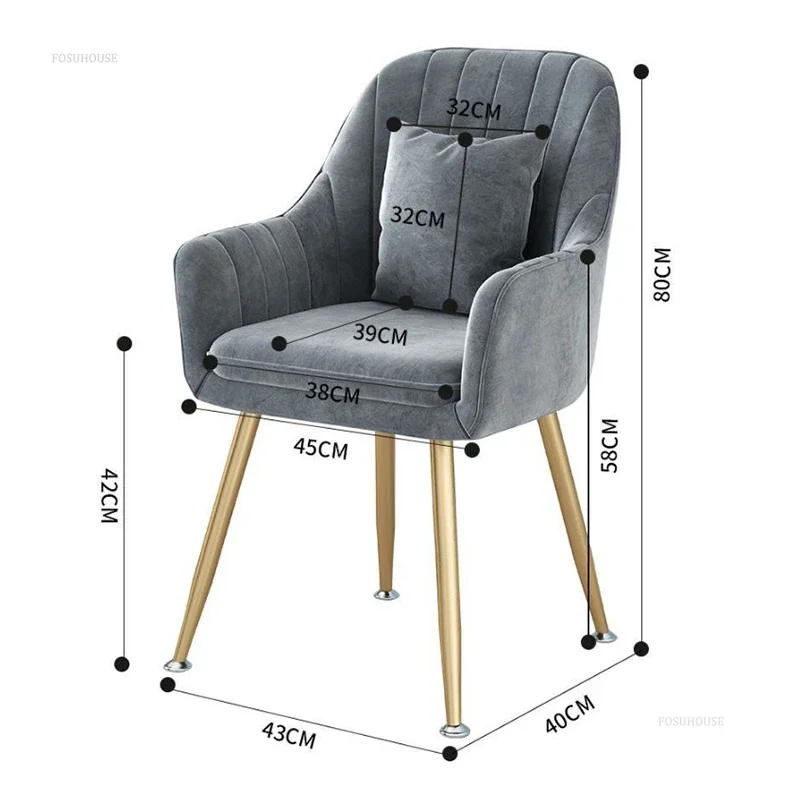 Description Picture 2 of itemSimple Modern Dining Chair for Kitchen Furniture Home Dining Room Chairs Light Luxury Casual Backrest Dressing Manicure Chair