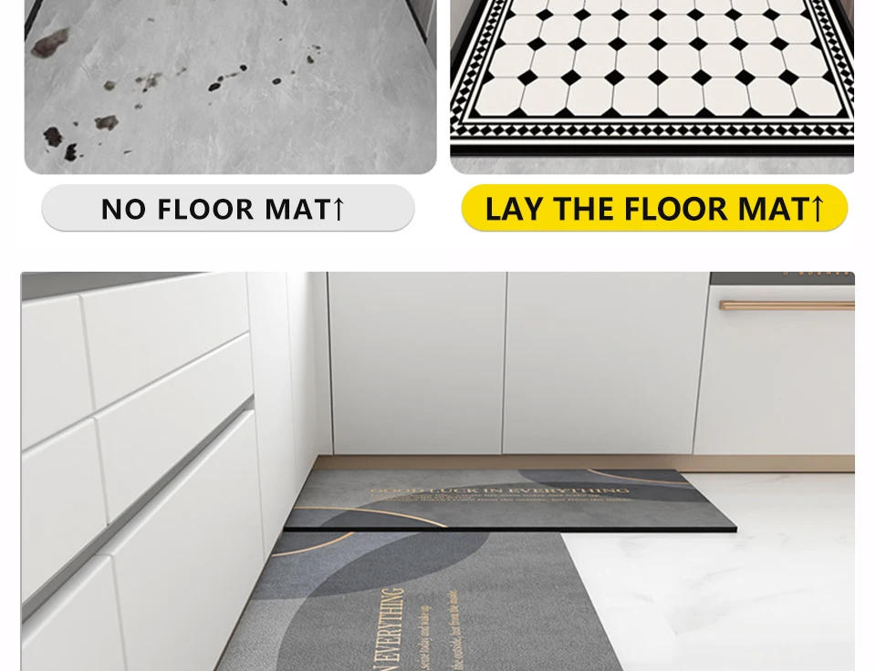 Description Picture 6 of itemKitchen Mat Pvc Leather Foot Mats Waterproof Floor Carpet Home Decoration Luxury Long Rug Non-slip Washable Alfombra De Cocina