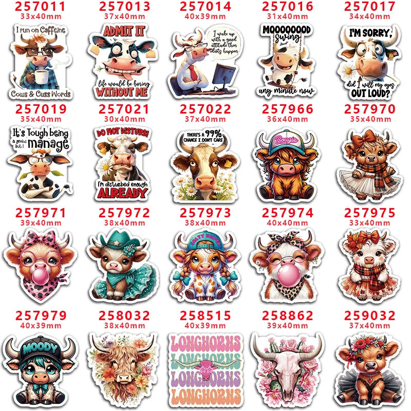 Description Picture 2 of item10 Pcs  Resins Cow for Hair Bows Planar Resin Crafts Custom Resin for DIY Phone Decorations PR257011