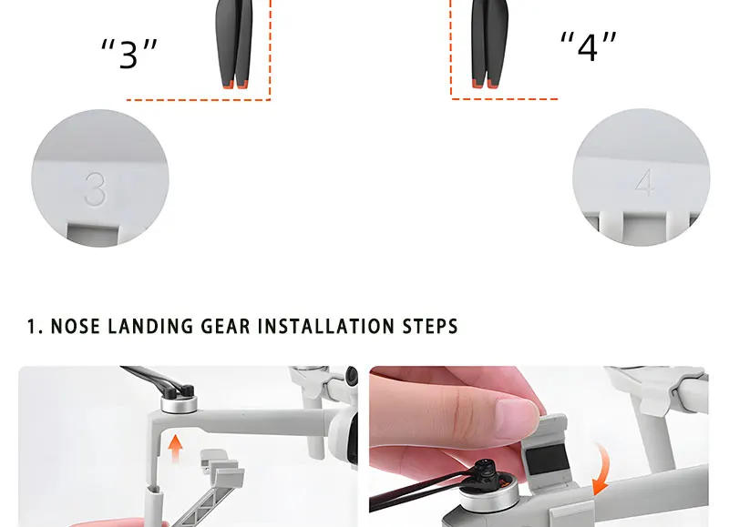 Description Picture 3 of itemLanding Gear for Mini 4 Pro Leg, Leg Protector Extended Height Kit Landing Gear Drone Accessories for DJI Mini 4 Pro