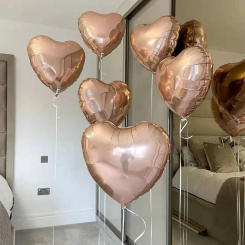 5pcs 18inch Rose Gold Heart Foil Balloons Birthday Party Decorations Kids Adult Girl Baby Shower Wedding Helium Globos Supplies