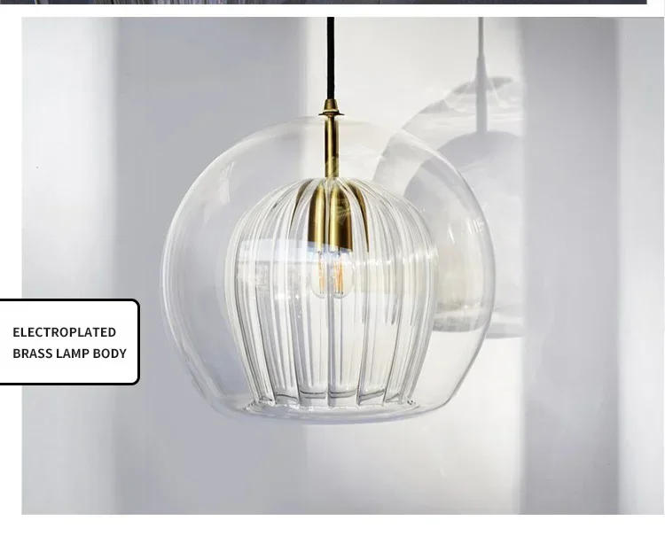 Description Picture 4 of itemNordic Threaded Glass Ceiling Chandelier Bar Office Coffee Shop Personalized Creative Light Bedroom Headboard Decoration