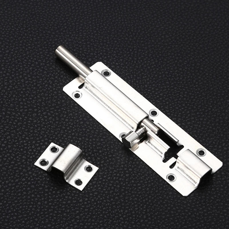 Description Picture 5 of item2-8 inch Stainless Steel Square Thickened Solid Door Latch Window Door Anti-theft Door Chain Bolt Hardware Parts Accessories