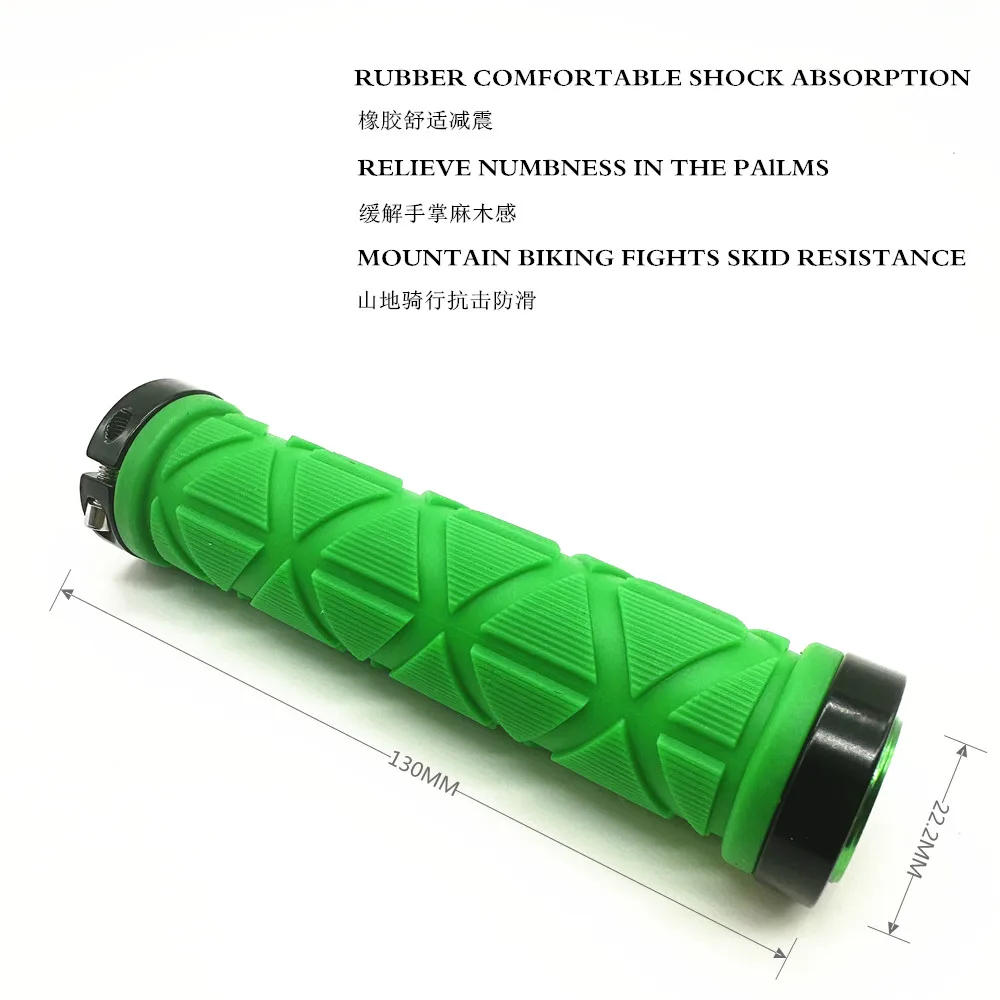 Description Picture 5 of itemHigh Quality Mountain Bike Grips Rubber Non-slip Shock-absorbing Aluminum Alloy Lock Mtb Bicycle Grips Set Cycling Accessories