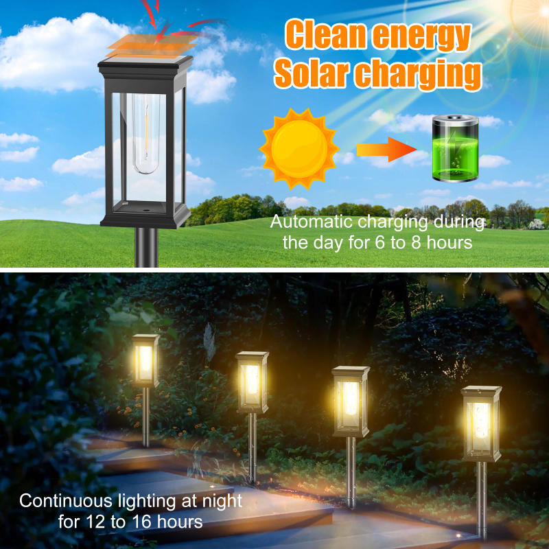 Description Picture 4 of item4Pcs Solar Pathway Lights IP65 Waterproof Lawn Solar Light Height Adjustable Solar LED Outdoor Light Decorative Solar Landscape