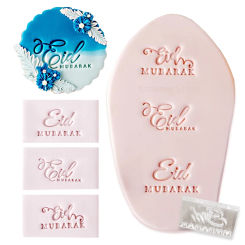 Eid Mubarak Letter Cookie Stamp Islamic Ramadan Kareem Biscuit Dessert Decorative Mould DIY Fondant Pastry Cake Decorating Tools