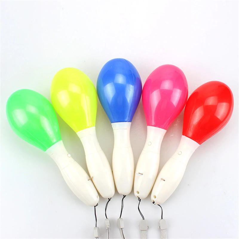 Description Picture 5 of item1pc Multi Color LED Maracas Flashing Light Lamp Sensory Glowing Sand Hammer Toys Music Learning Instruments For Concerts Party